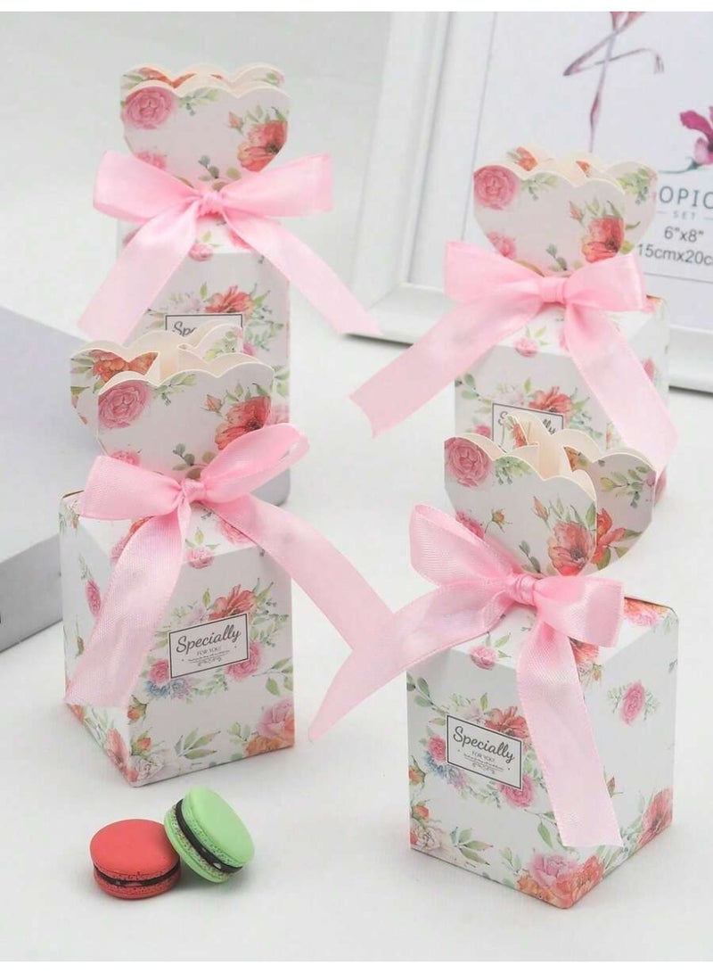 Eid Giveaway Gift Boxes with Elegant Pink Ribbon Decorative Treat Boxes for Sweets and Gifts 10 Pieces - Image 2